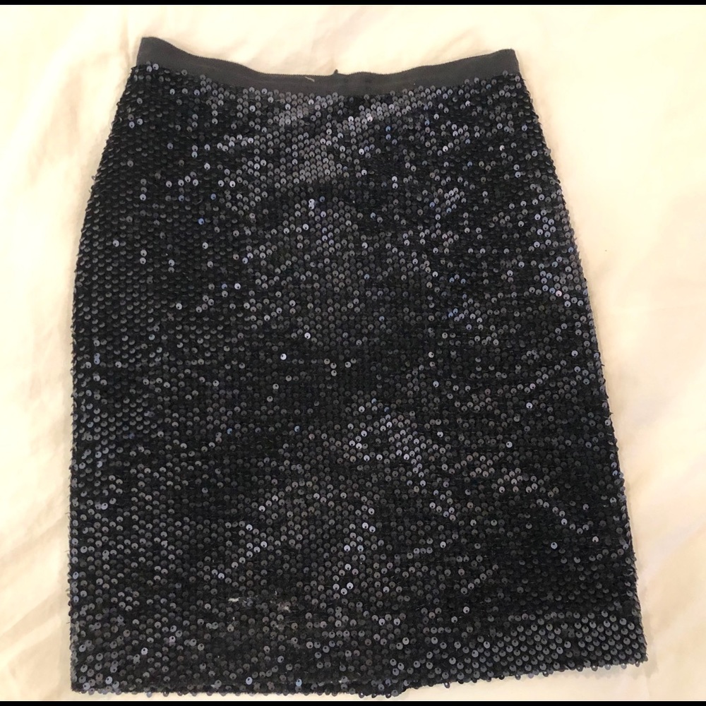 Black Sequin Mini Skirt